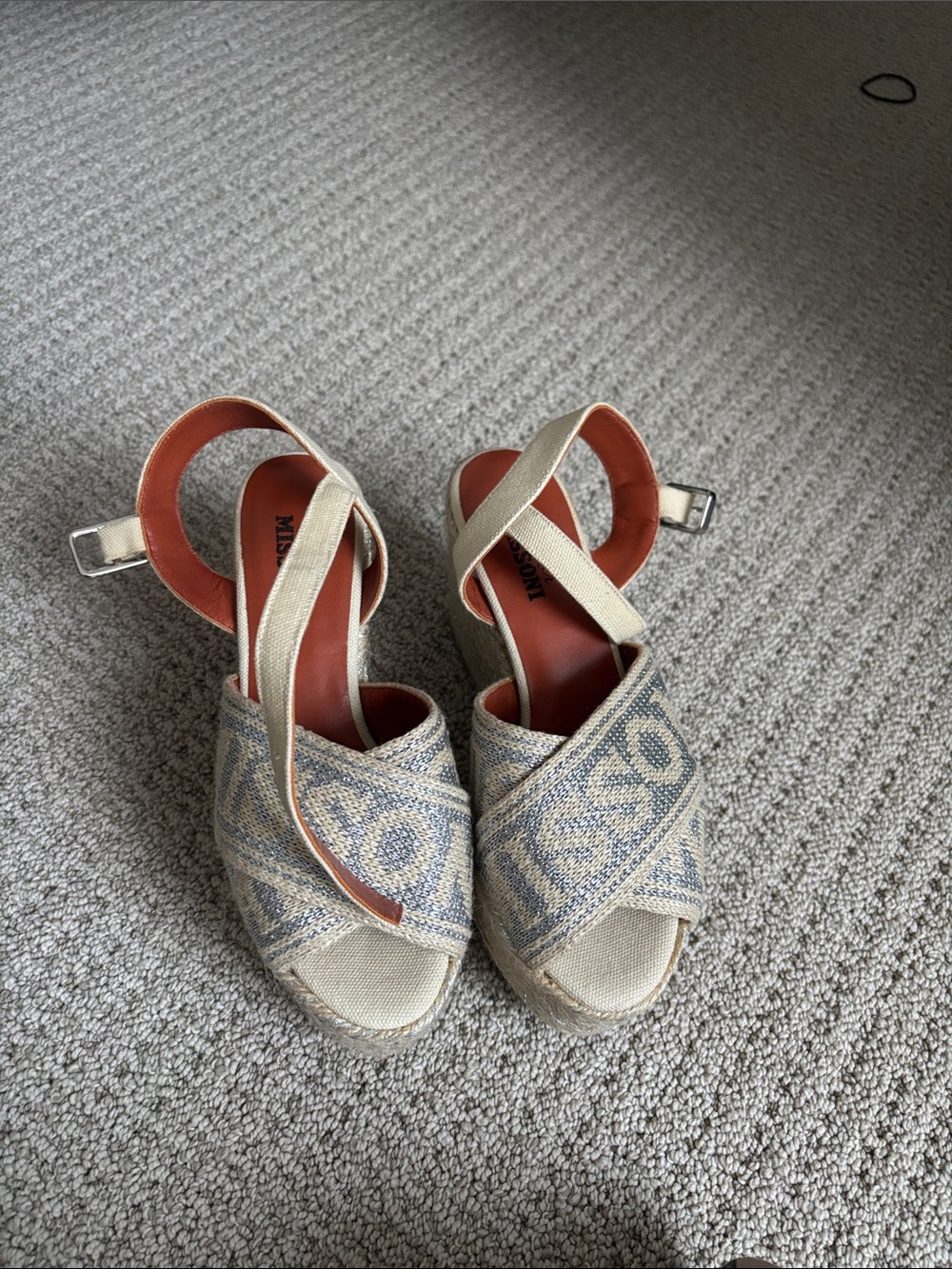 Castaner x Missoni Espadrille Platform Sandals in Beige and Blue 6